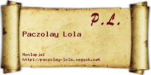 Paczolay Lola névjegykártya
